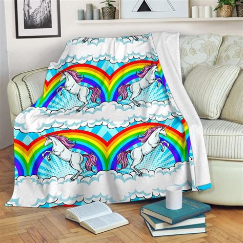 Unicorn Rainbow Fleece Blanket Jorjune