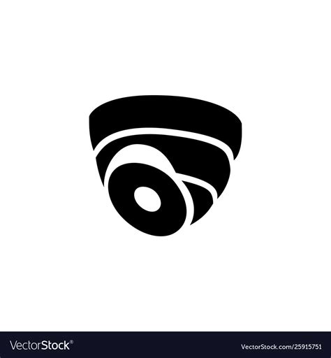 Security Camera Dome Icon In Flat Style For Apps Vector Image