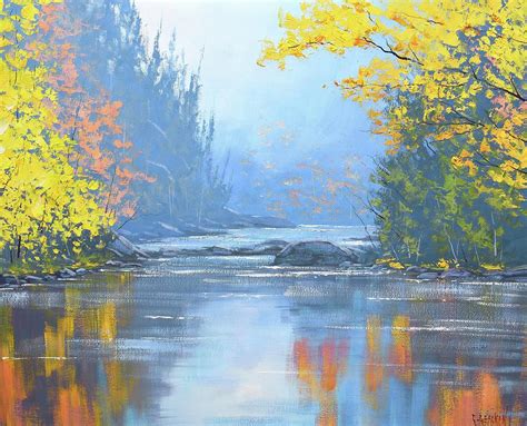Autumn River Trees Painting By Graham Gercken Pixels