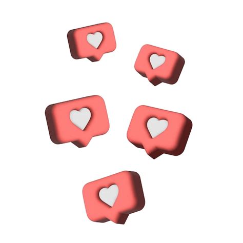 Premium Photo 3d Heart Like Social Network White Background