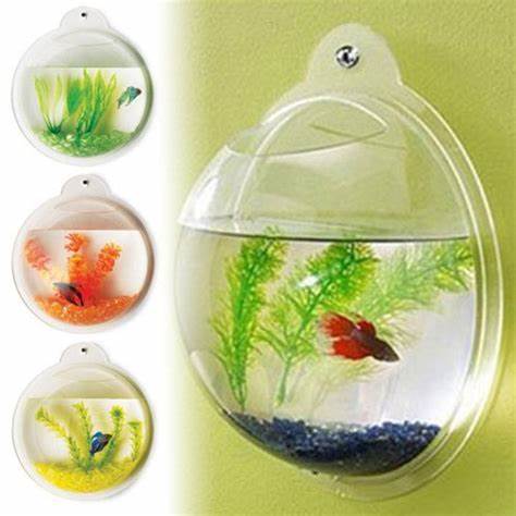 Fish Bubble Deluxe Acrylic Wall Mounted Fish Tank w/Bonuses