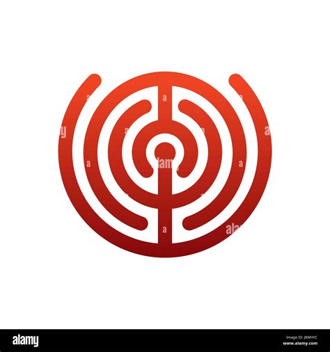 Labyrinth Logo Maze Emblem For Company Business Template Sign Stock