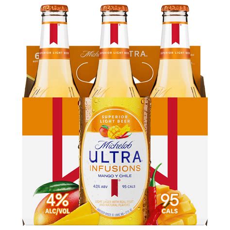 Michelob Ultra Infusions Mango Y Chile Light Lager Beer 6 Pk Bottles