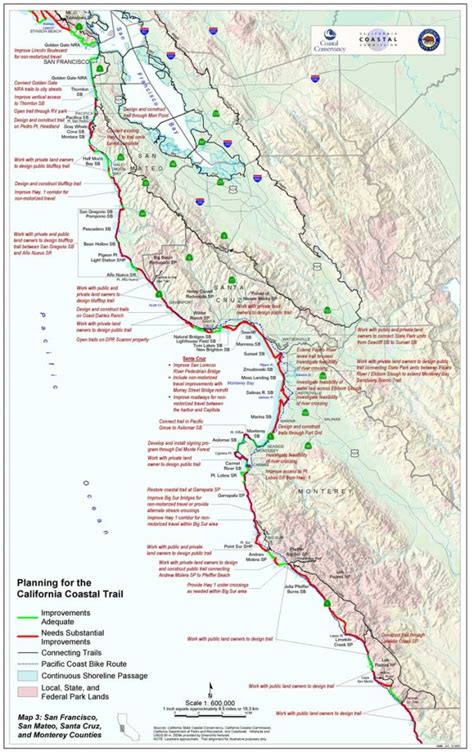 California Coastal Trail California Hiking Map Printable Maps