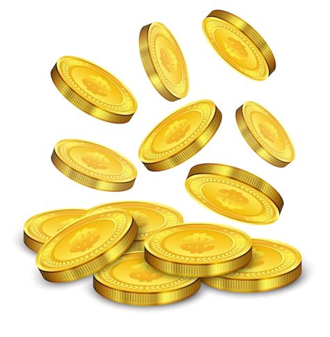 Gold Coins Falling Clip Art