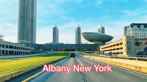 Driving Downtown Albany New York Ny Usa Best Panorama View Of