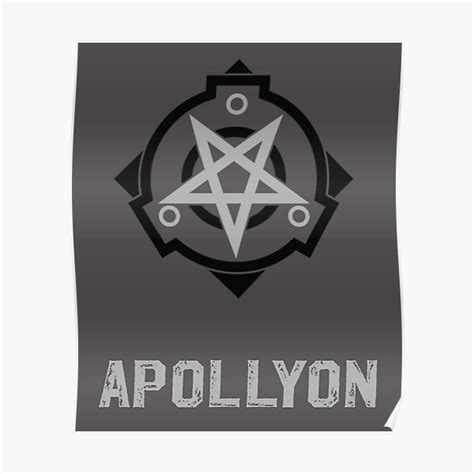 Scp Foundation Members Tees Class Obejct Apollyon Poster For Sale