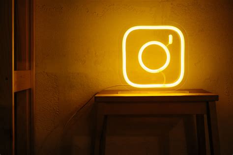 Instagram Icon Led Neon Sign Light Lamp On Table Custom Color Etsy