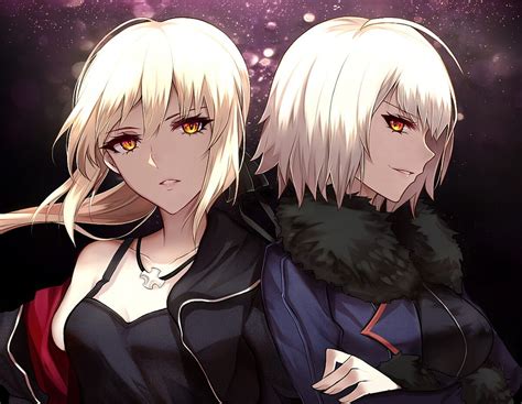 Two Anime Character Digital Wallpaper Blonde Fategrand Order Fate