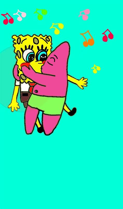 Spongebob X Patrick Spongetrick Kiss Spongebob Aww Character