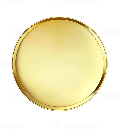 Free Flat Lay View At Golden Plate On Transparent Background Created