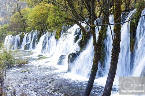 Arrow Bamboo Lake Waterfalls Jiuzhaigou Stock Photo