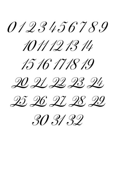 Free Printable Fancy Calligraphy Number Stencils Set Freebie Finding Mom