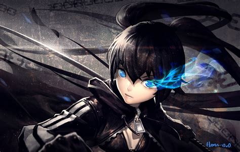 Anime Girls Bangs Black Hair Black Rock Shooter Blue