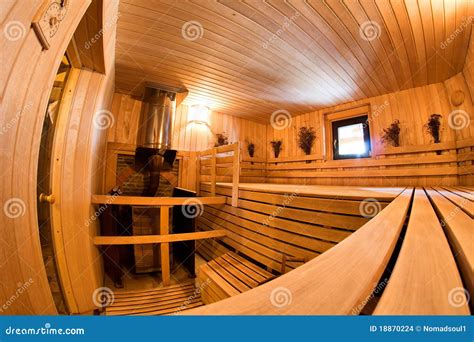 Wooden Finnish Sauna Interior Stock Photo Image Of Bench Sauna 18870224