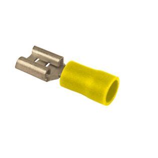 10 cosses plates femelles jaune largeur 6 3mm pour cable 2 5 à 6mm²
