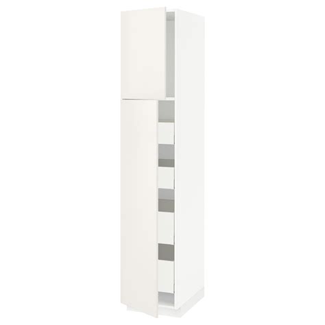 METOD / MAXIMERA Armoire 2 portes/4 tiroirs - blanc, Veddinge blanc - IKEA