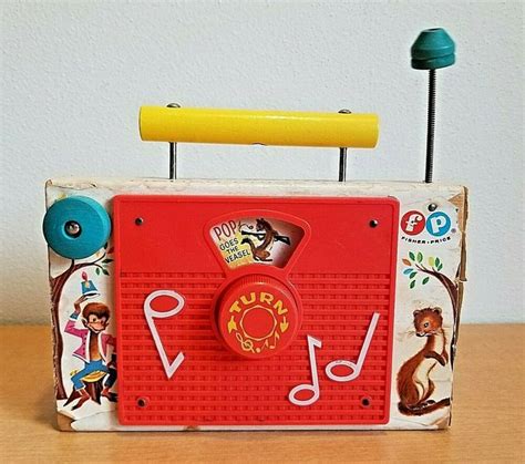 Vintage 1961 65 Fisher Price Tv Radio Toy Musical Pop Goes The Wessel
