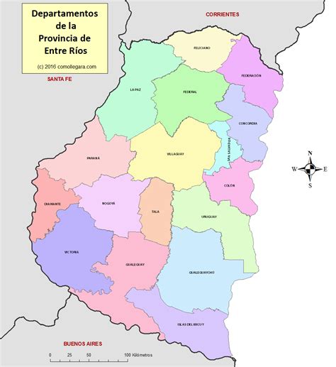 Mapa De Los Departamentos De La Provincia De Entre Ríos