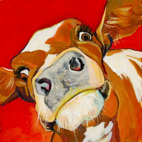 Painting Close Up Cow Original Art By Marsha Zavez