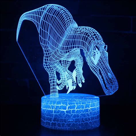 Dinosaur 3d Night Light Led Lamps Seven Colors Touch Led With Remote