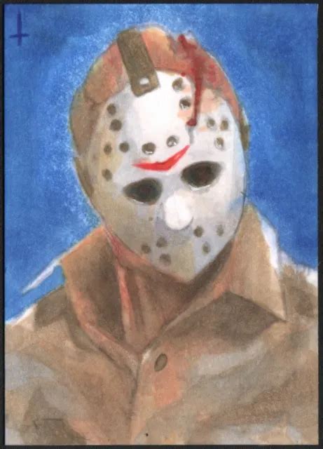 Jason Voorhees Friday The 13th Sketch Card Horror Artist Turtle