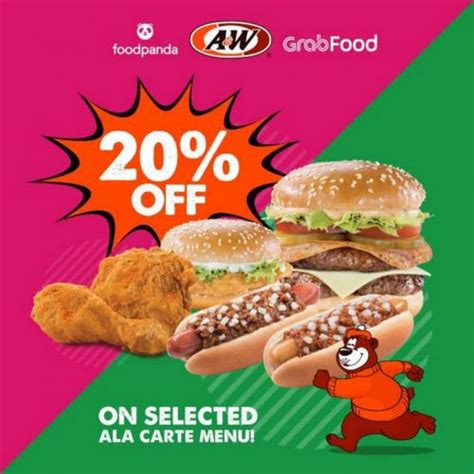 We operate around the clock, 7 days a week. 31 Mar-14 Apr 2020: A&W 20% OFF Promotion at GrabFood and ...