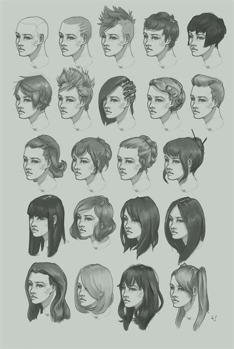 Art Reference Hairstyles Рисование волос Эскиз прически Волосы