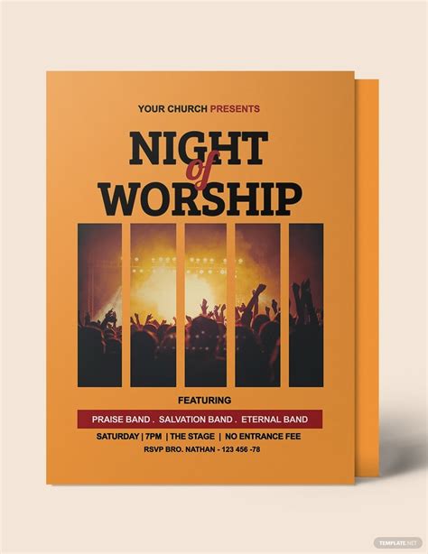 Worship Flyer Template In Psd Illustrator Word Publisher Pages Google Docs Download