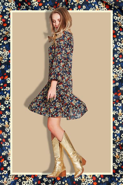 Cooper Gather Together Dress Navy Ditsy Lynn Woods