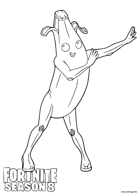 coloriage peely fortnite banane danse dessin fortnite à imprimer