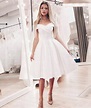 Cute A Line Off Shoulder Short White Prom Dresses, Off Shoulder White ...