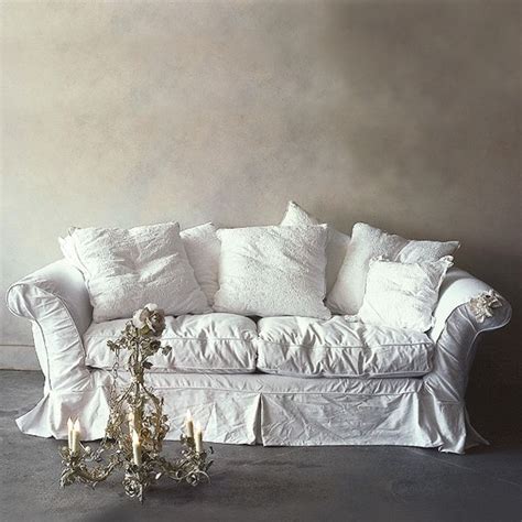 Slipcovered pieces today almost look upholstered. Beautify Your IKEA Sofa with Custom Long Skirt Slipcovers