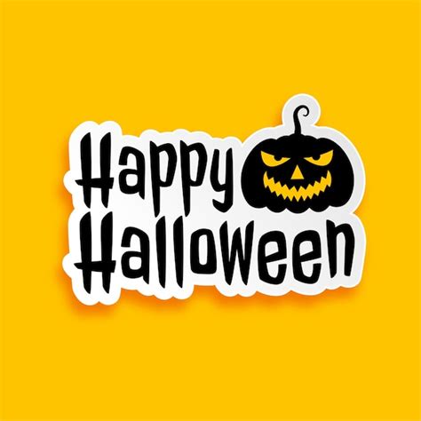 Free Vector Happy Halloween Sticker Design In Flat Style