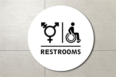 Unisex Wc Sign Modern Acrylic Male Female Disable Restroom Sign For