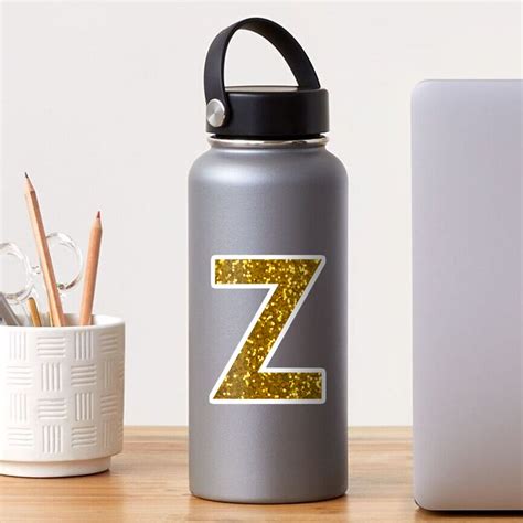 Gold Letter Z Gold Glitter Sticker For Sale By Pascally Redbubble