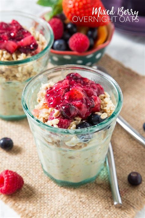 Refrigerate 3 hours or until set. Mixed Berry Overnight Oats | Recipe | Overnight oats, Breakfast bread recipes, Oats