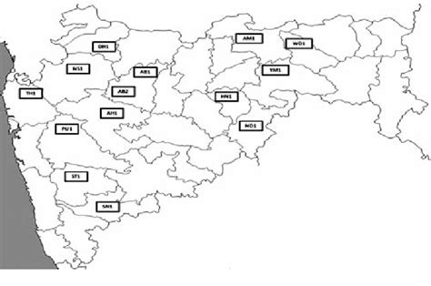 Map Of Maharashtra State Showing Geographical Localities Of Different