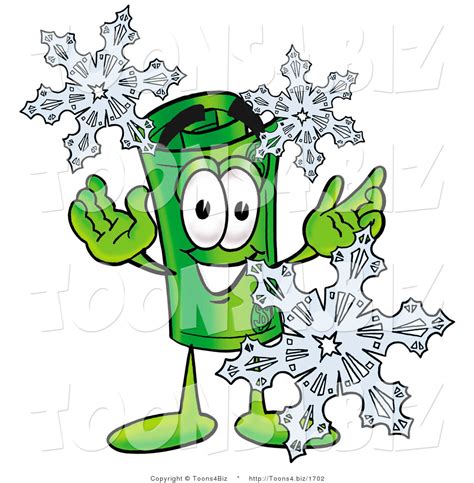 Illustration Of A Cartoon Rolled Money Mascot With Three Snowflakes In