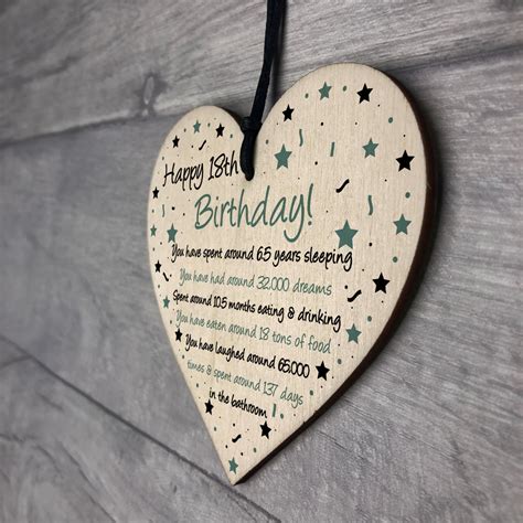I hope this birthday present gift idea for an 18 year old helps you celebrate the special young adults in your life. Funny 18th Birthday Gift For Daughter Son Wood Heart 18th Card