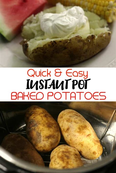 Instant pot baked potatoes can be cooked in half the time compared to using the oven. Instant Pot Baked Potatoes - Mom Needs Chocolate