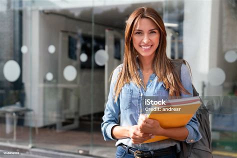 Happy Female Student At The University Stock Photo Download Image Now