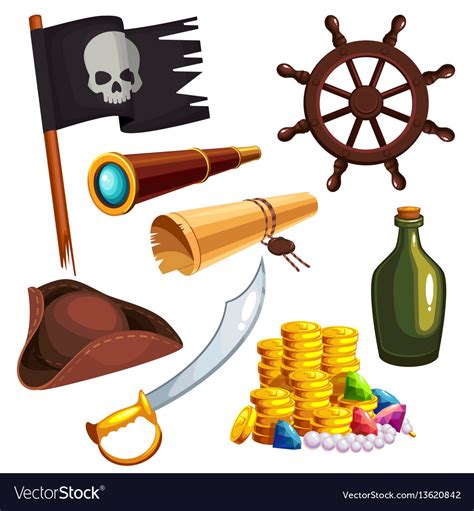 Set Of Pirate Elements Royalty Free Vector Image