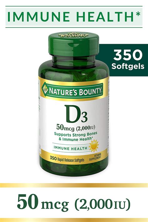 Vitamin D3 By Natures Bounty Supports Immune Health And Bone Health