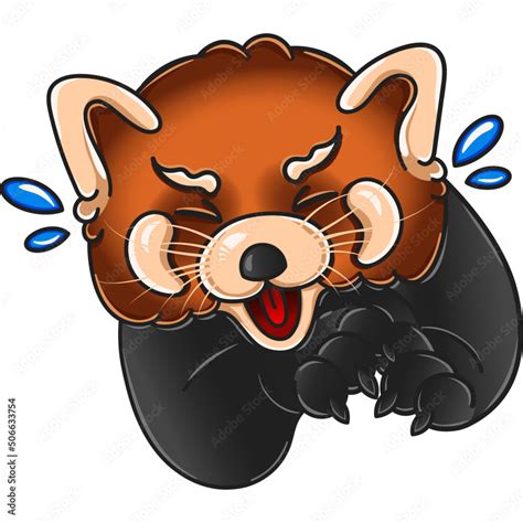 Cute And Chubby Red Panda Drawn Vector Graphics For Postcards For