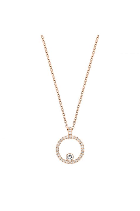 Swarovski Creativity Circle Pendant White Rose Gold Tone Plated