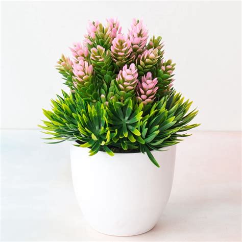Fake Artificial False Flowers Plant With Pot Indoor Outdoor Garden Home