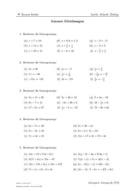 F (x) = mx + t. Gleichungen aufgaben klasse 7 mit lösungen - mathematik ...