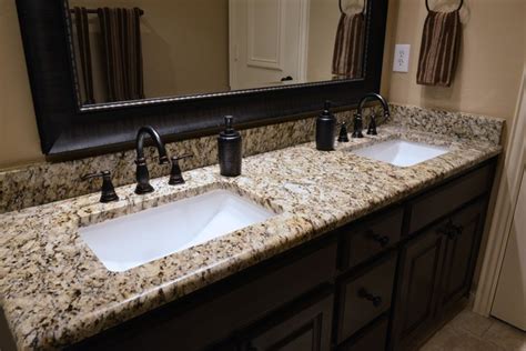 Glass used for bathroom vanity countertops is usually ½ thick tempered glass meaning if it were to break it would bathroom countertops: Are Granite countertops good for a Bathroom Vanity