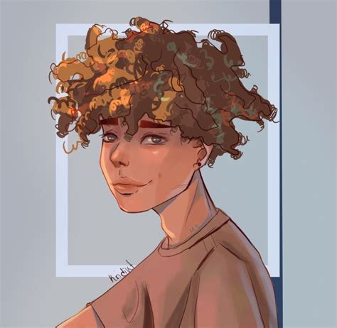 Black Boy Art Curly Hair Kridiktart Instagram Curly Hair Drawing